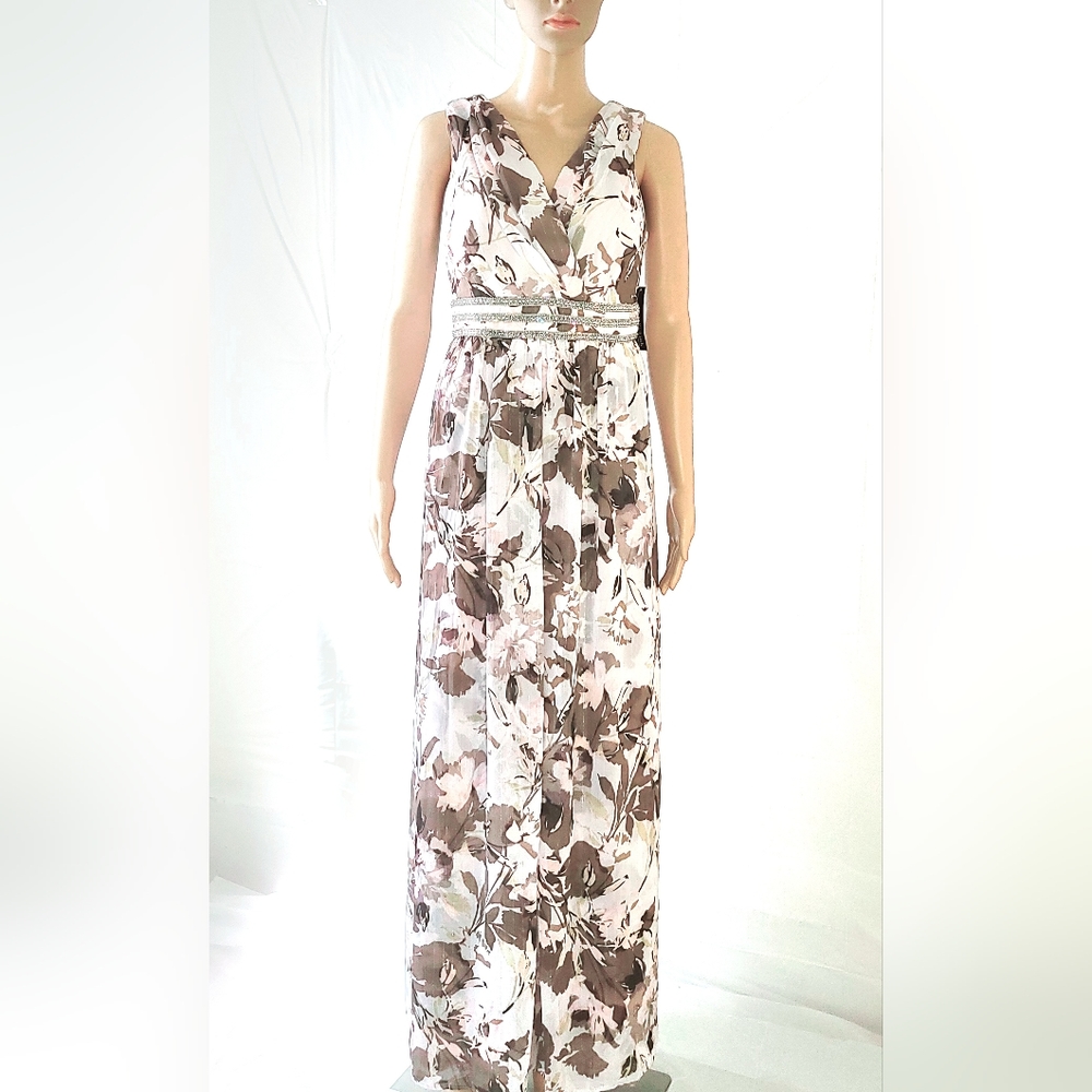 R&M Richard's Rhinestone Detail Wrap Dress.